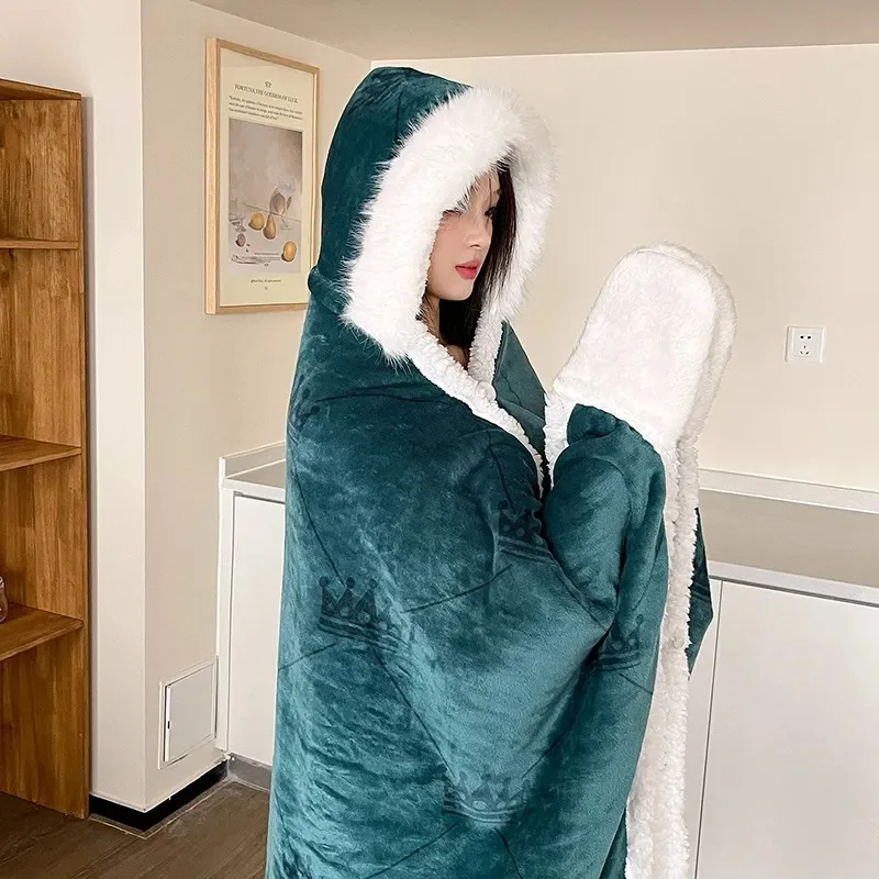 JOREAY Dames draagbare deken hoodie, extra lange oversized zachte comfortabele warme hoodie deken, Moederdag geschenken voor mama, Gouden Retriever, Oversized
