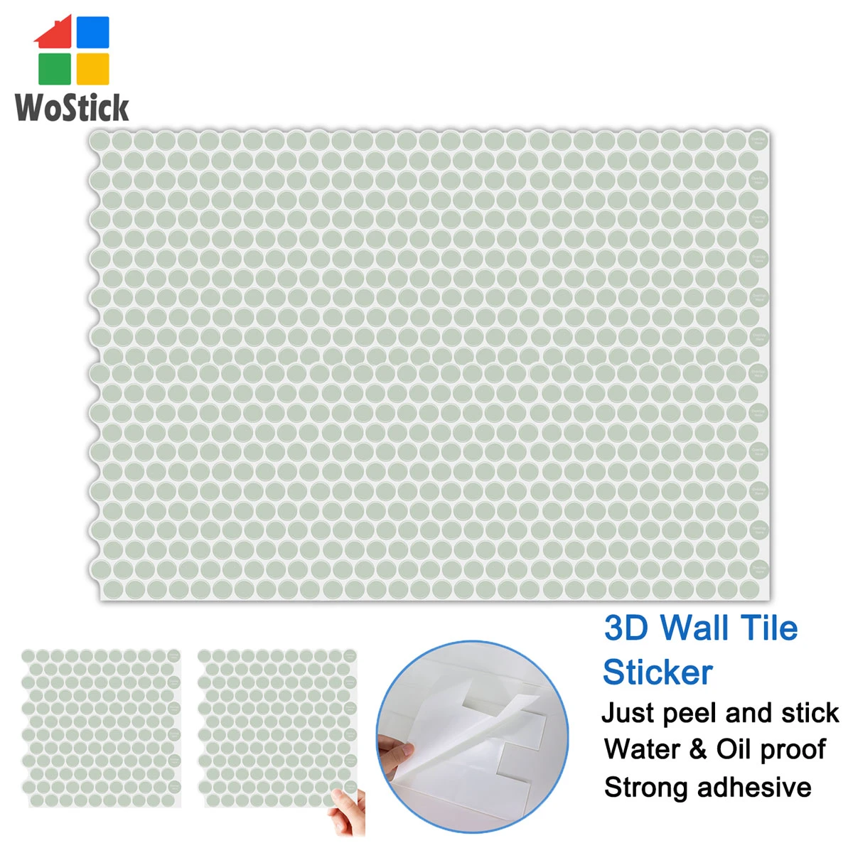 Self-adhesive Wall Tile Stickers 3D Real Tile Look Waterproof ...