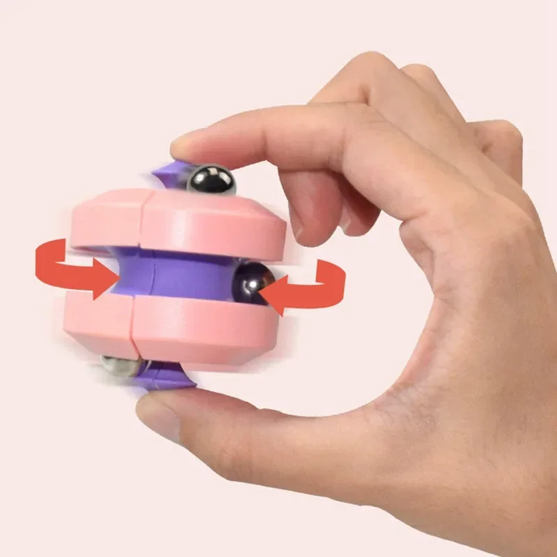 1pcs Bead Orbit Fidget Gyro Infinity Spinner Rotating Magic Track Fingertip Bead Toys Anti-stress Cube with Box Package 4