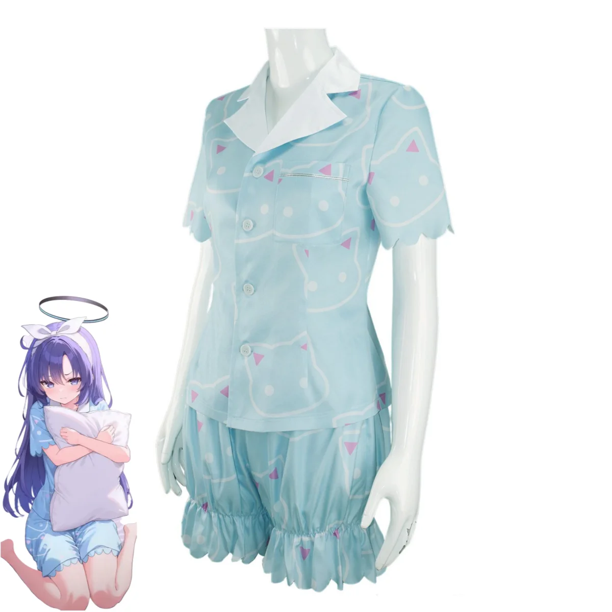 Blue Archive: Hayase Yuuka | Blue Outsuit Cosplay Costume Set 35 Blue Archive Hayase Yuuka Millennium Science Academy School Uniform Cosplay Costume