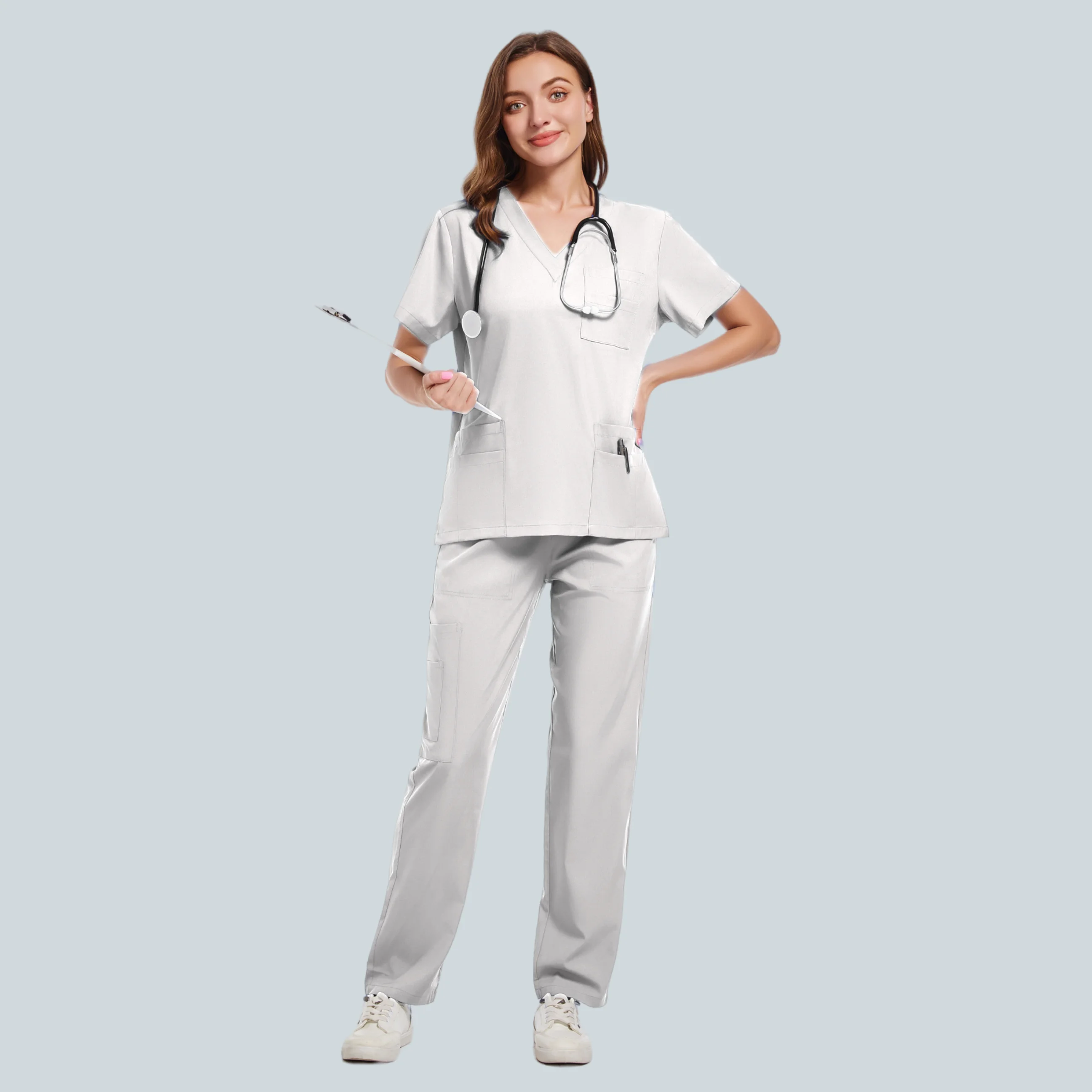 New Nurse Uniform Woman Hospital Doctor 's Medical Sweatshirt Nursing Pants Unisex Workshop Uniforms Beauty SPA Work Clothes