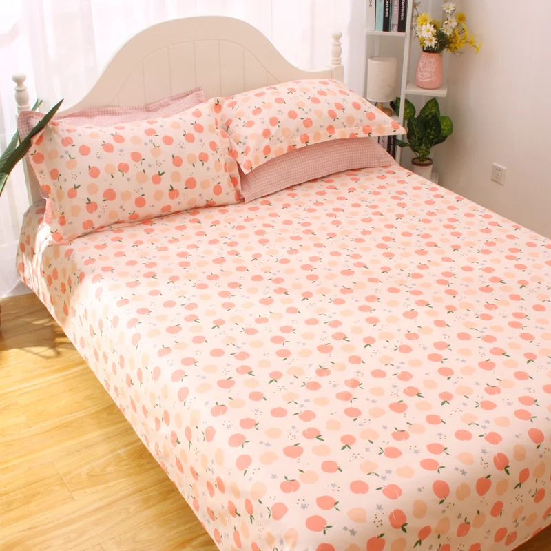 

Pure cotton bed sheet, single piece, washed twill three-piece set, pastoral floral single double quilt cover