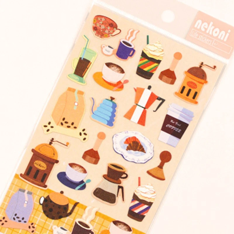 Aesthetic Bread Fruit Stickers Scrapbooking Journal Supplies Album Planner Notebook Decoration DIY Hobby Sticker