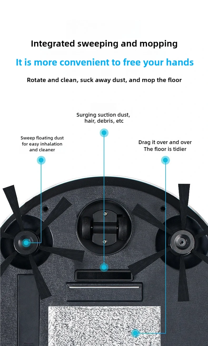 Description Picture 4 of itemHousehold Vacuum Cleaner Electric Sweeper Intelligent No-wash Sweeping and Towing Machine Cleaning Tools Noise Reduction Charge