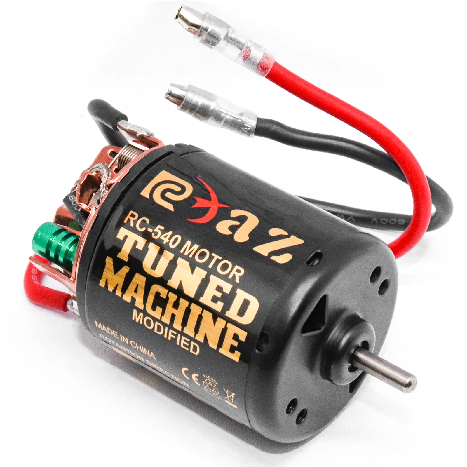 Détail des cosses et du câblage du moteur RC brossé étanche NEEBRC 540/550, compatible Axial SCX10 et Traxxas TRX4