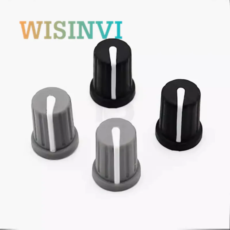 Potentiometer Knob Cap Rubber Potentiometer Knob For pioneer mixer knob Rotary Knob DJ Hero EQ Cap 90 Degree D-Shaped Inner Hole 6mm 5pcs