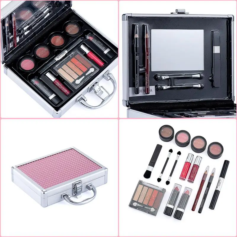 new Makeup Full Kit Female Make Up Set Eye Shadow Eyeshadow Palette Lip Gloss Mascara Eye liner Brushes Bag Make-up for Women 4
