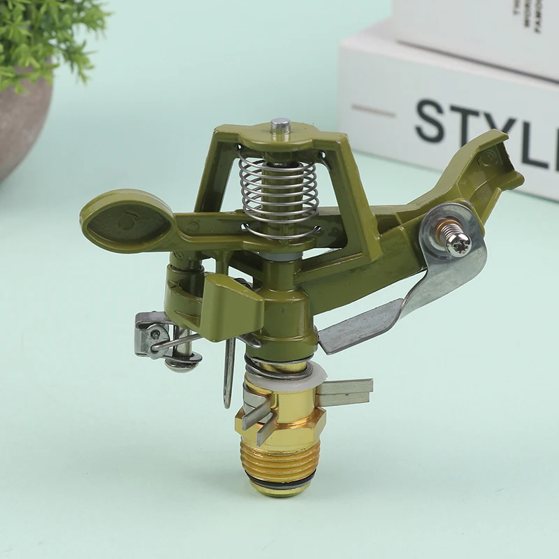 Male Thread Sprinkler Garden Rotating Rocker Impact Adjustable Zinc Alloy Lawn Field Watering Nozzle 1/2" Irrigation Tools Garden Sprinkler Irrigation Sprinklers Garden Irrigation Nozzle