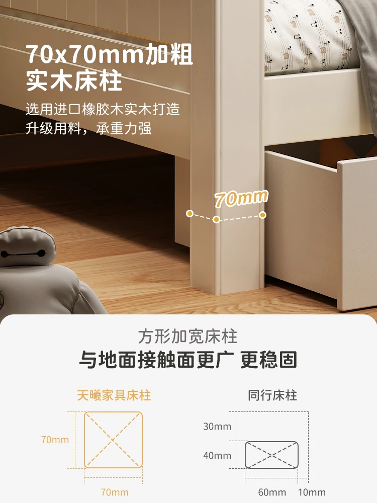 Children's Boys single 1.5 meters Children's Wardrobe combination bed Small apartment high box bedroom