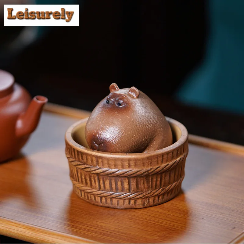 Yixing Zisha Kapi Bala Tea Pet Creative Flowerpot Landscaping Tea Figurine Play Toys Tea Statue Ornaments Supplies Decoration
