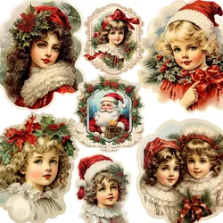20Pcs/Pack Vintage Christmas Children Sticker DIY Craft Scrapbooking Album Junk Journal Decorative Stickers