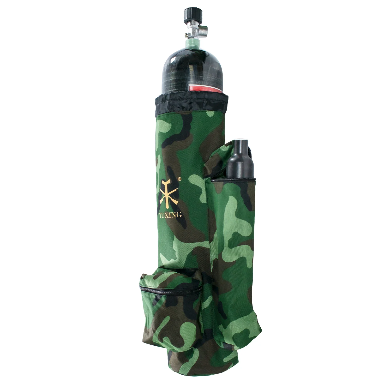 Tuxing-fibra de Carbono Cilindro Bolsa com Válvula Removível Estojo Protetor Camuflagem Mochila Mergulho Tanque 3l 6.8l