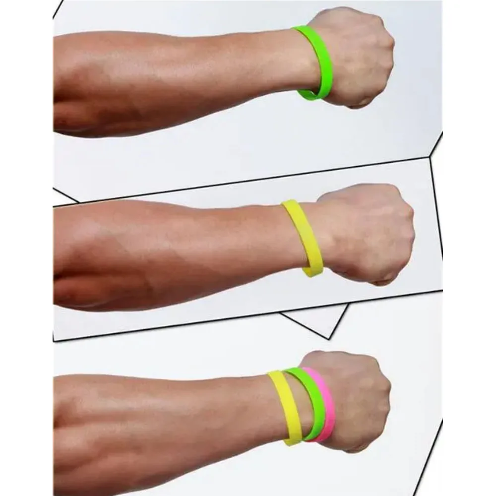 Silicone world 10pcs Silicone luminous bracelet sports bracelet wristband with adult glossy monochrome silicone