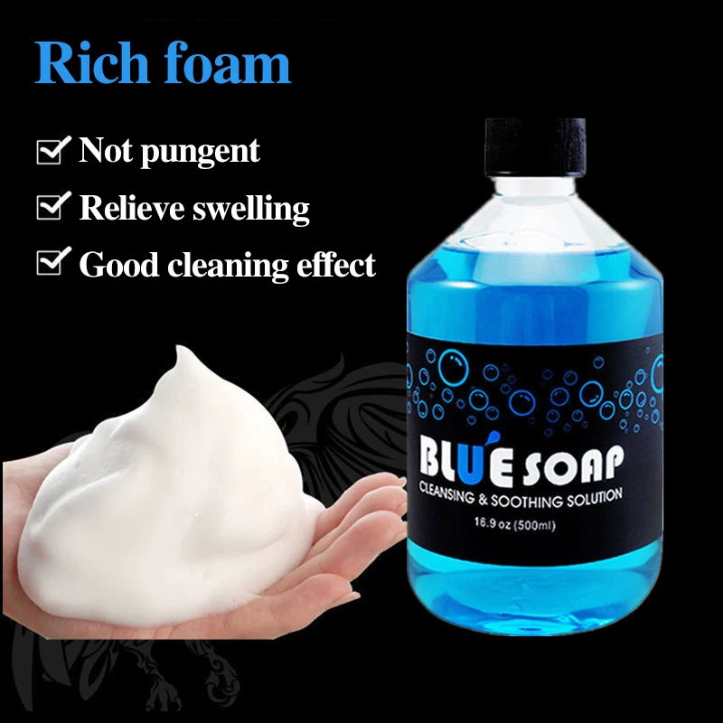 Microblading 40/500ml Blue Soap Cleansing & Soothing Solution Avoiding skin irritation Tattoo Studio Supply Tattoo Accessories