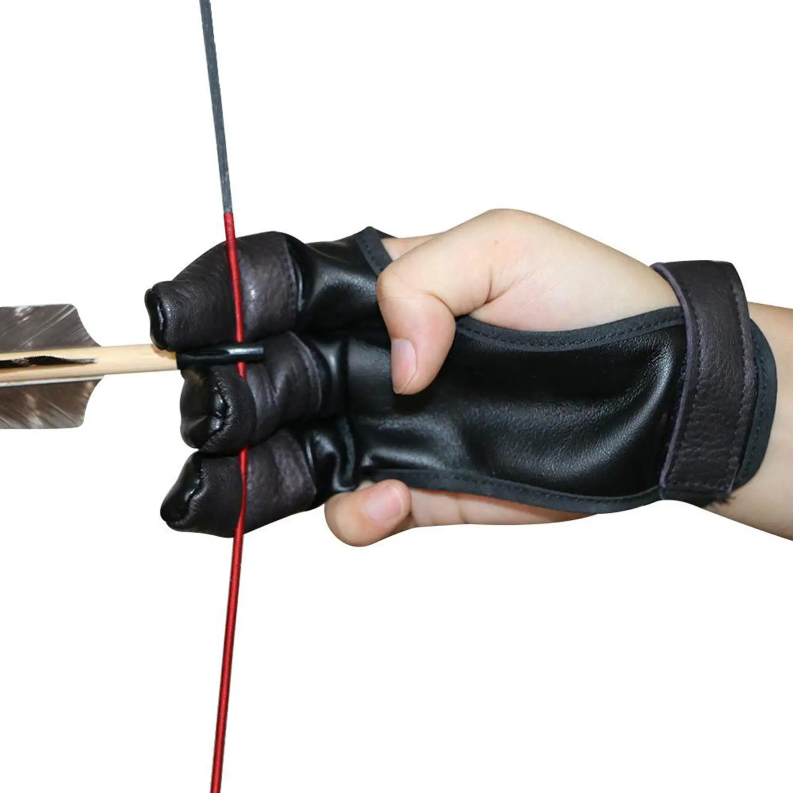 Leather Archery Gloves Compound Bow Shooting Fingers Tab Protector