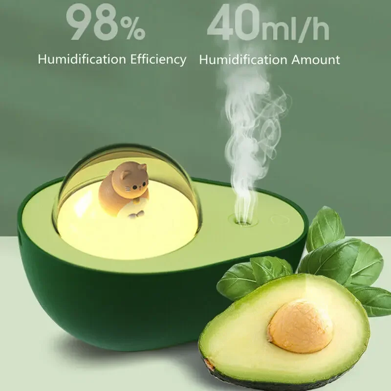 

Portable Avocado Air Humidifiers USB Rechargeable Wireless 240ml Aromatherapy Essential Oil Diffuser Mute Air Purifier For Home