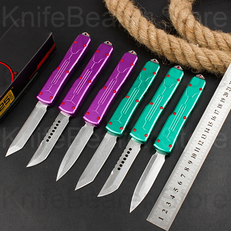 

Micro OTF Tech Knife UT85 Bounty Hunter Series D2 Steel 59-60HRC Hardness T6061 Aviation Aluminum Handle Outdoor Pocket Knife