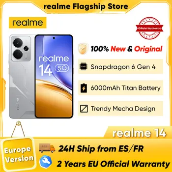 2025 World Premiere realme 14 Smartphone 5G Snapdragon 6 gen 4 6.67 ''120Hz AMOLED Display 6000mAh Titan batteria 50MP OIS Camrea