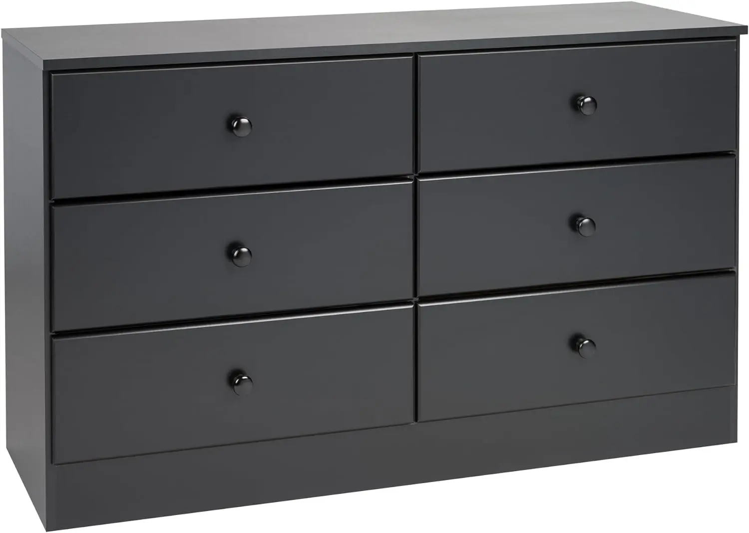 

Prepac Astrid 6 Drawer Double Dresser For Bedroom, 16" D x 47.25" W x 28.25" H storage cabinet , Black