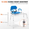 VEVOR Sliding Tub Transfer Bench with 360 Degree Swivel Seat Safety Belt Height Adjustable Bath Chair for Elderly Disabled 330LB 5