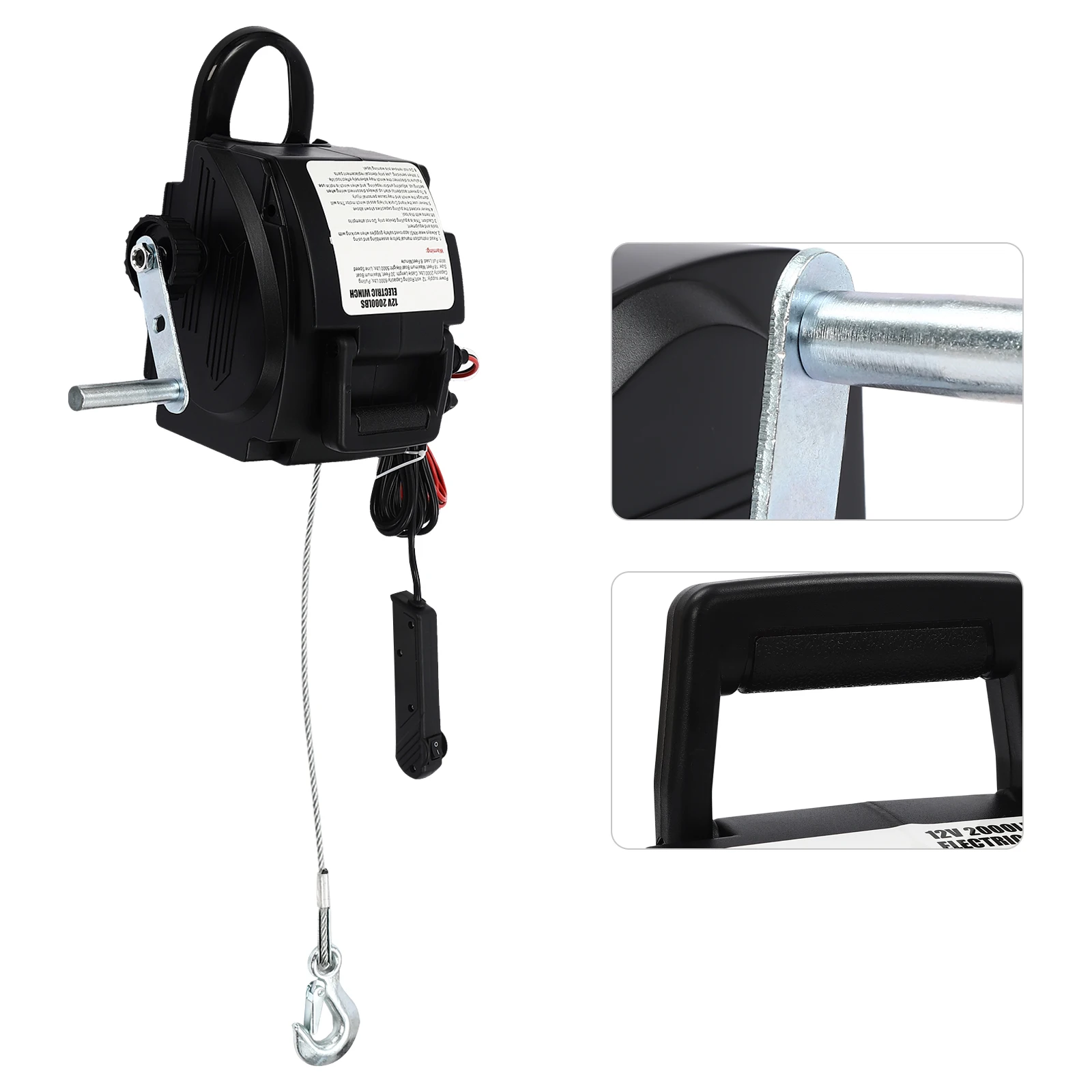 Electric Winch 12V 2000Lbs with Motor Winch Cable Lifter
