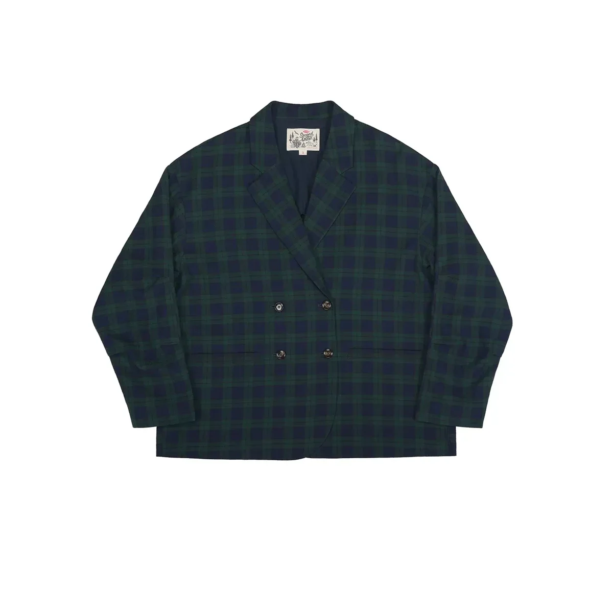 Seersucker 남성용 체크무늬 세트 재킷, 빈티지 영감, 더블 브레스트 블레이저, 2 차 주문