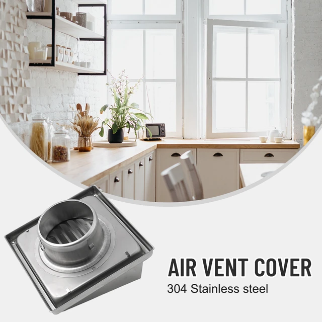 Stainless Steel Wall Air Vent Cover For Cooker Hood Bathroom Toilet Kitchen  Ventilation Fans Pipe Grille Ducting Cover - AliExpress