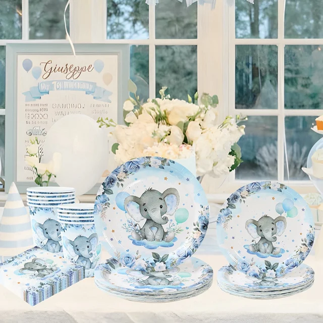 Set Stoviglie Per Feste Di Compleanno A Tema Animali - Piatti, Bicchieri, Tovaglioli E Tovaglia Per Bambini, 56 Pezzi - Foto 3