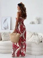 Women Casual Shirt Dress V-Neck Irregular Print Slit Midi Dress Summer Fashion Elegant Beach Vacation Female Clothing - Image 6