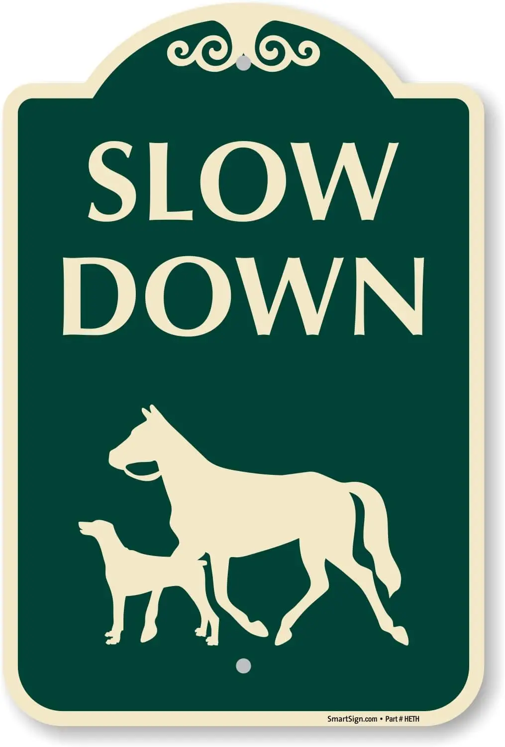 SmartSign, дизайнерский знак перекрещивания животных с символом лошади и собаки, 12 дюймов x 18 дюймов, 120 мил, АЛЮМИНИЙ Com