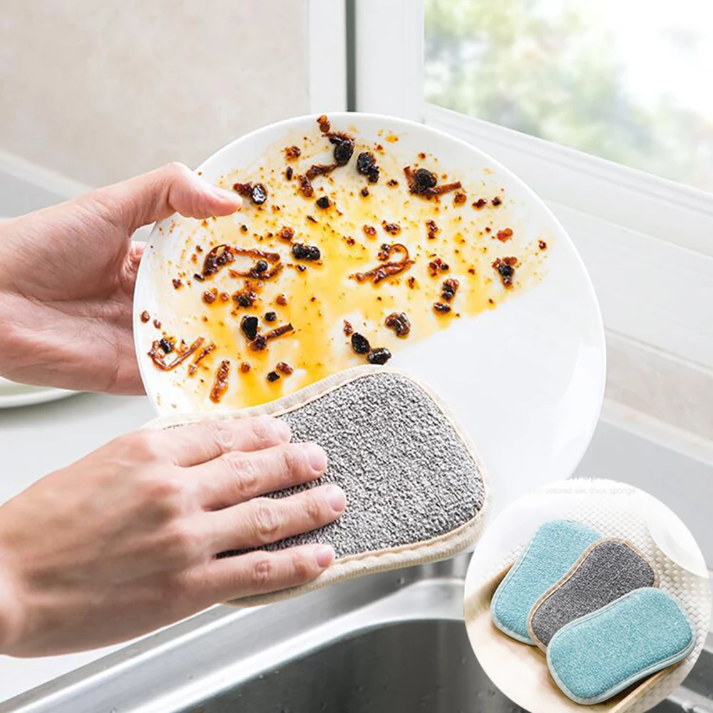 Microfiber Cleaning Cloth Pan Pot Dish Kitchen Sponges Dishes