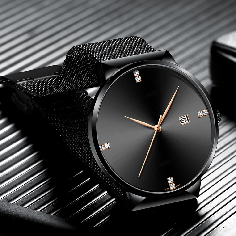 Men Watch Stainless Steel Classical Business Waterproof Top Brand Luxury Quartz Movement Wristwatches Calendar Relogio Masculino 2