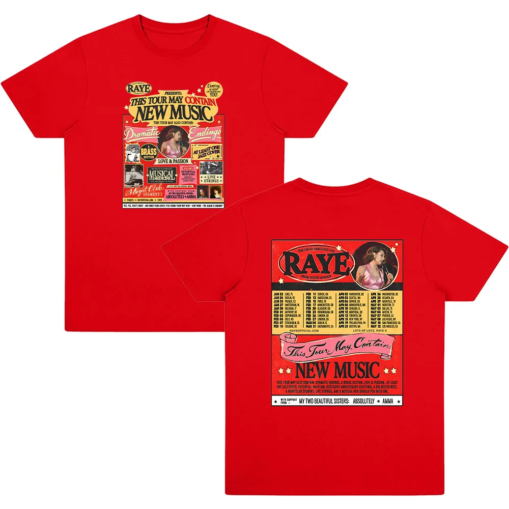 Raye Tour 2026 Graphic T Shirts Women Men Fashion Short Sleeve Tee Shirt Casual Soft Cotton Summer Trendy Design Streetwear Y2K 3