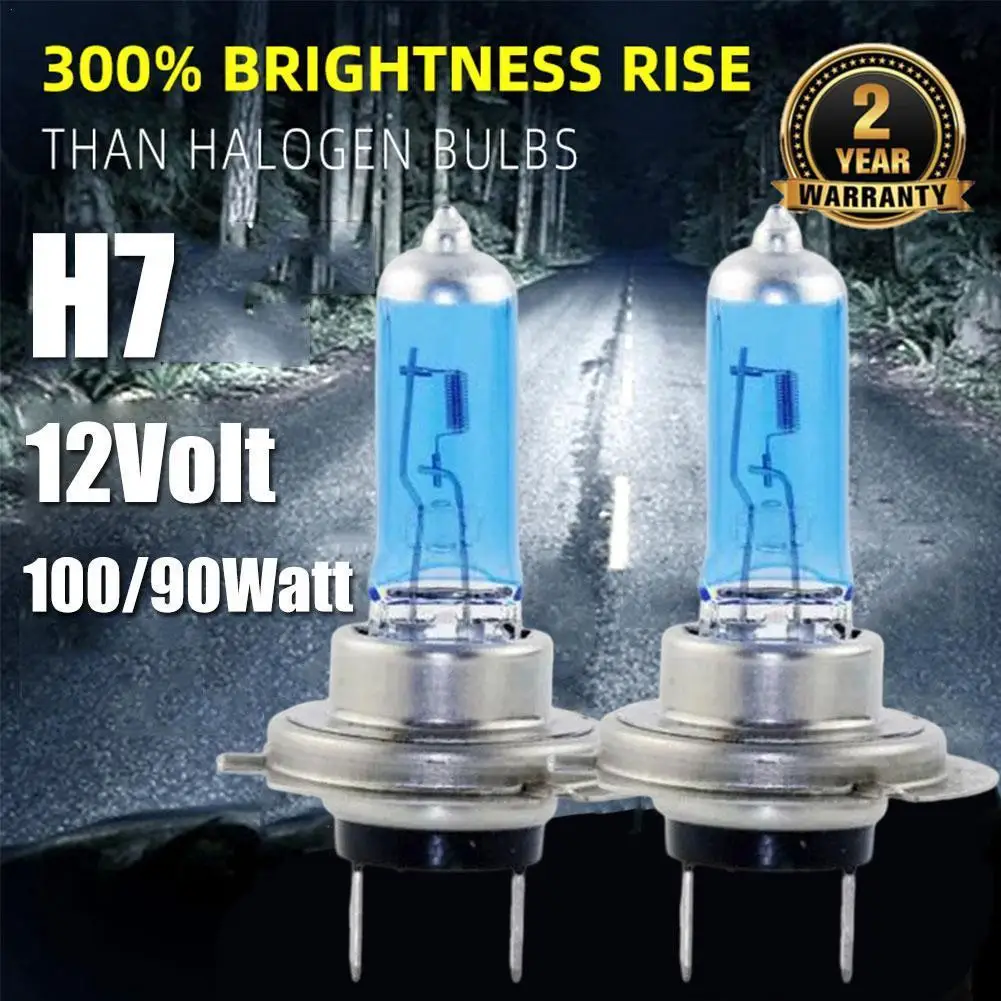 

2pcs H7 LED Bulbs 55W 100W Halogen Bulbs Super Bright White Fog Lights 12V White Auto Bulb Headlights Lamp
