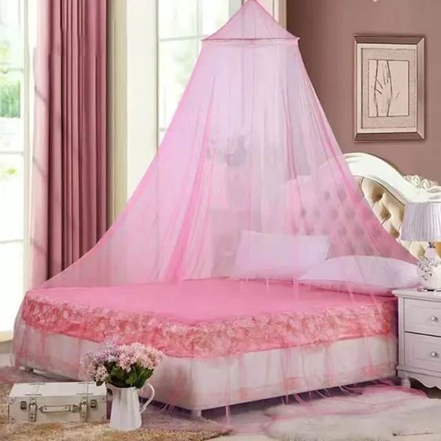 Moustiquaire à dôme suspendu d'été, 1 pièce, pour lit Double, tissu en maille de Polyester, décoration suspendue pour la maison, la chambre à coucher des adultes 5