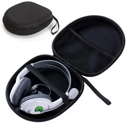 Compact Shockproof Bluetooth Headset Storage Carrying Pouch for Travel - Protective Earbuds Case (With Mesh Large)