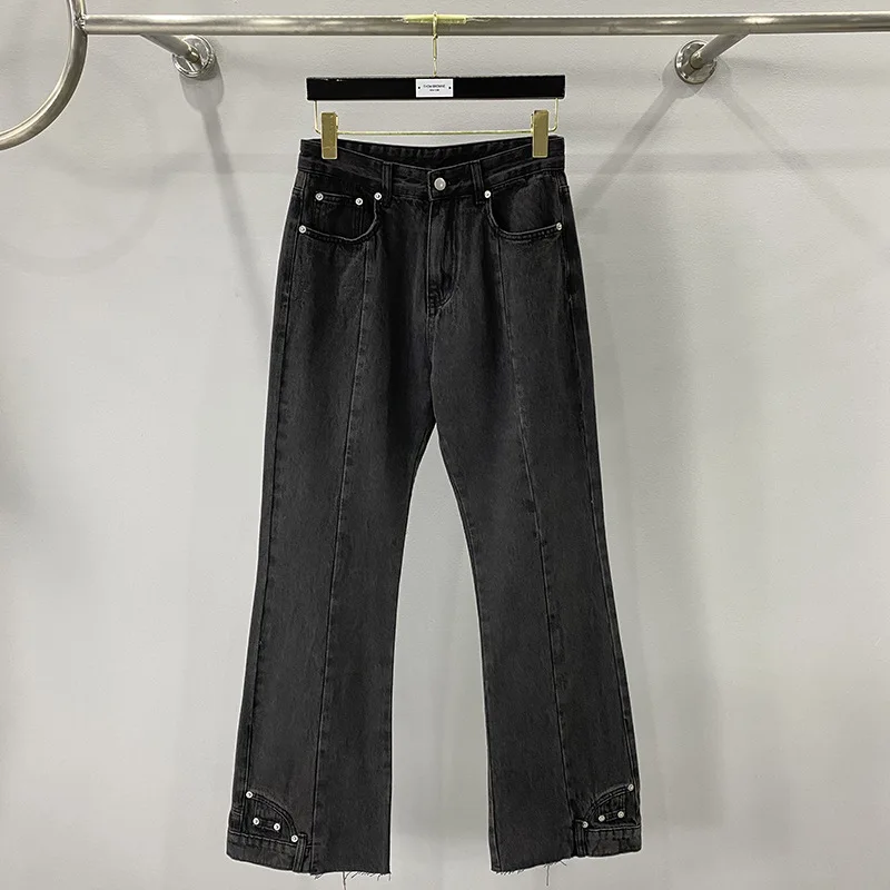 

22ss Rick Men Jeans Women Flare Pants Fashion Ro Owens Y2k Streetwear Baggy Comfort 1:1 High Quality