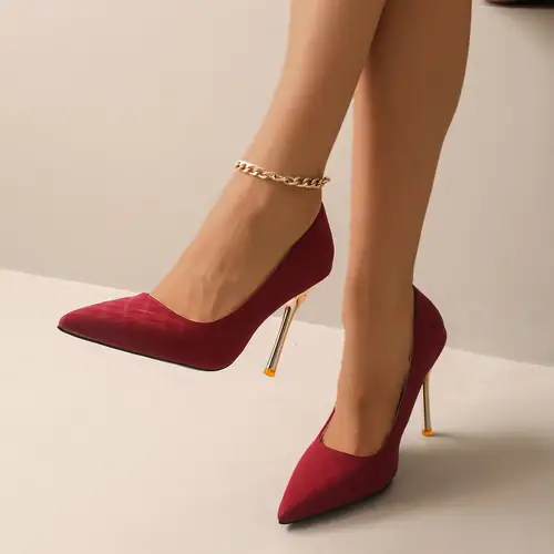 Women 10Cm Pointed Toe High Heels White Red Lady Wedding Bridal pumps Sexy fashion girl Prom Shoes Classic Black Office Shoes - Image 2