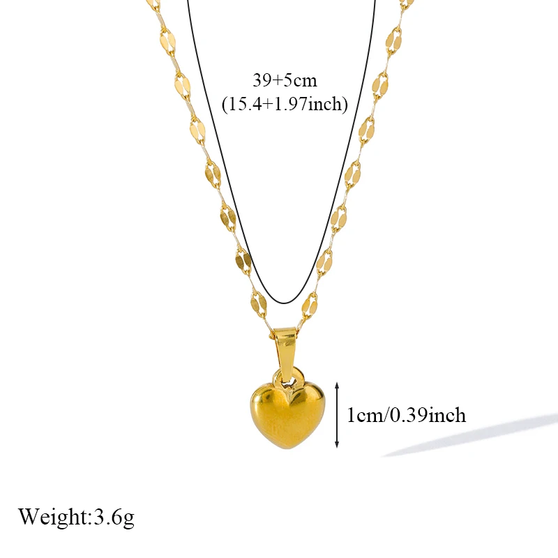 EILIECK 316L الفولاذ المقاوم للصدأ القلب الحب قلادة أساور طقم من الحلقان للنساء جديد عصري 18K مطلية بالذهب مجوهرات مقاومة للماء 2