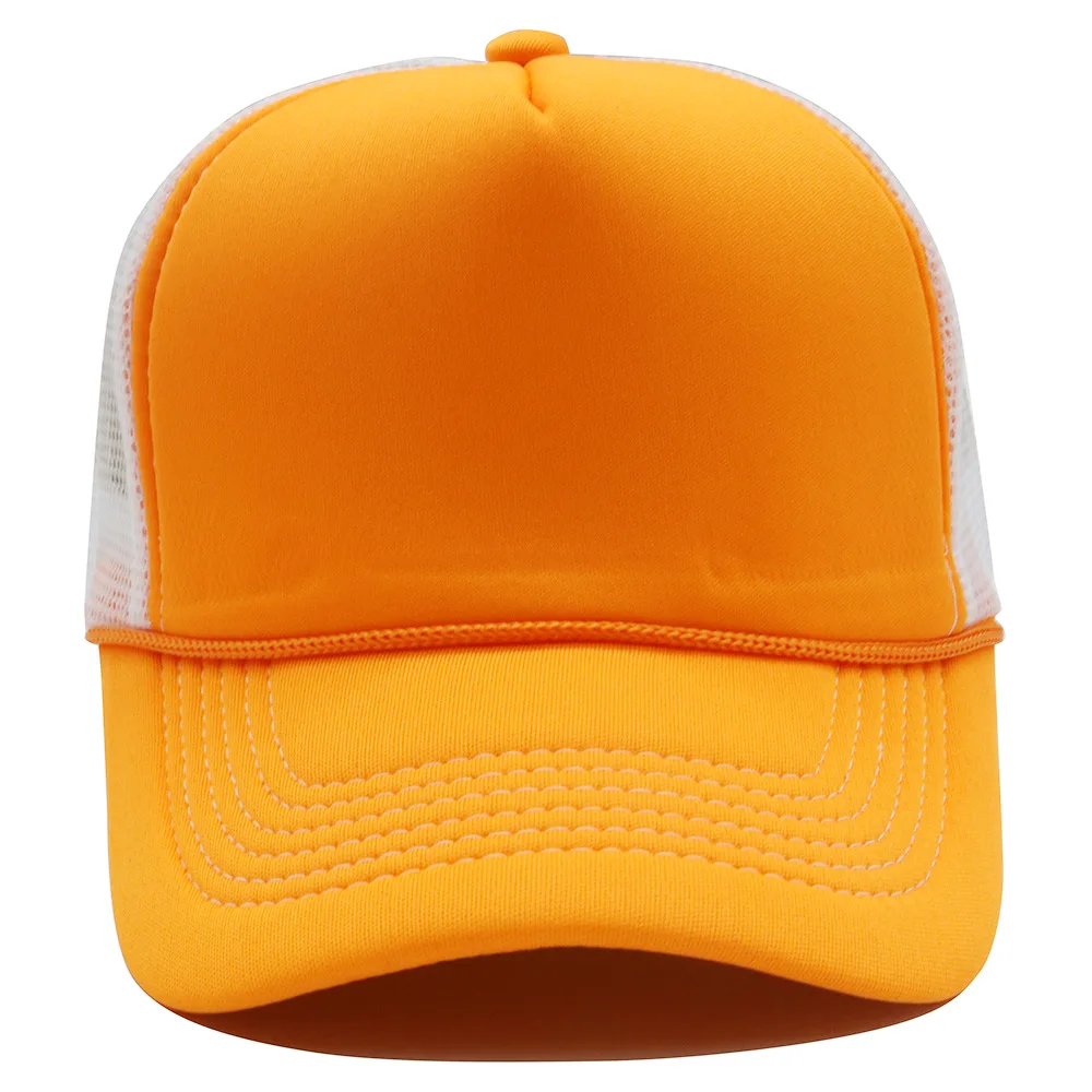 Outdoor 5-Panel Breathable Mesh Baseball Cap Custom Logo Color Block Trucker Hat with Rope Blank Trucker Cap 4