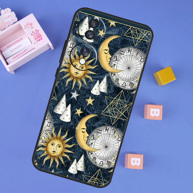 Psychedelic Sun and Moon Art Phone Case Back Cover