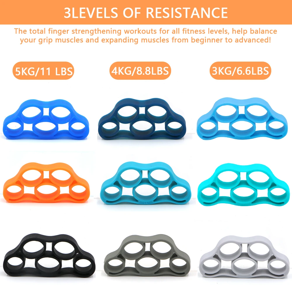 Description Picture 2 of itemSilicone Finger Gripper Gym Hand Grip Wrist Expander Stretcher Strength Trainer Exerciser Resistance Bands Workout Equipments