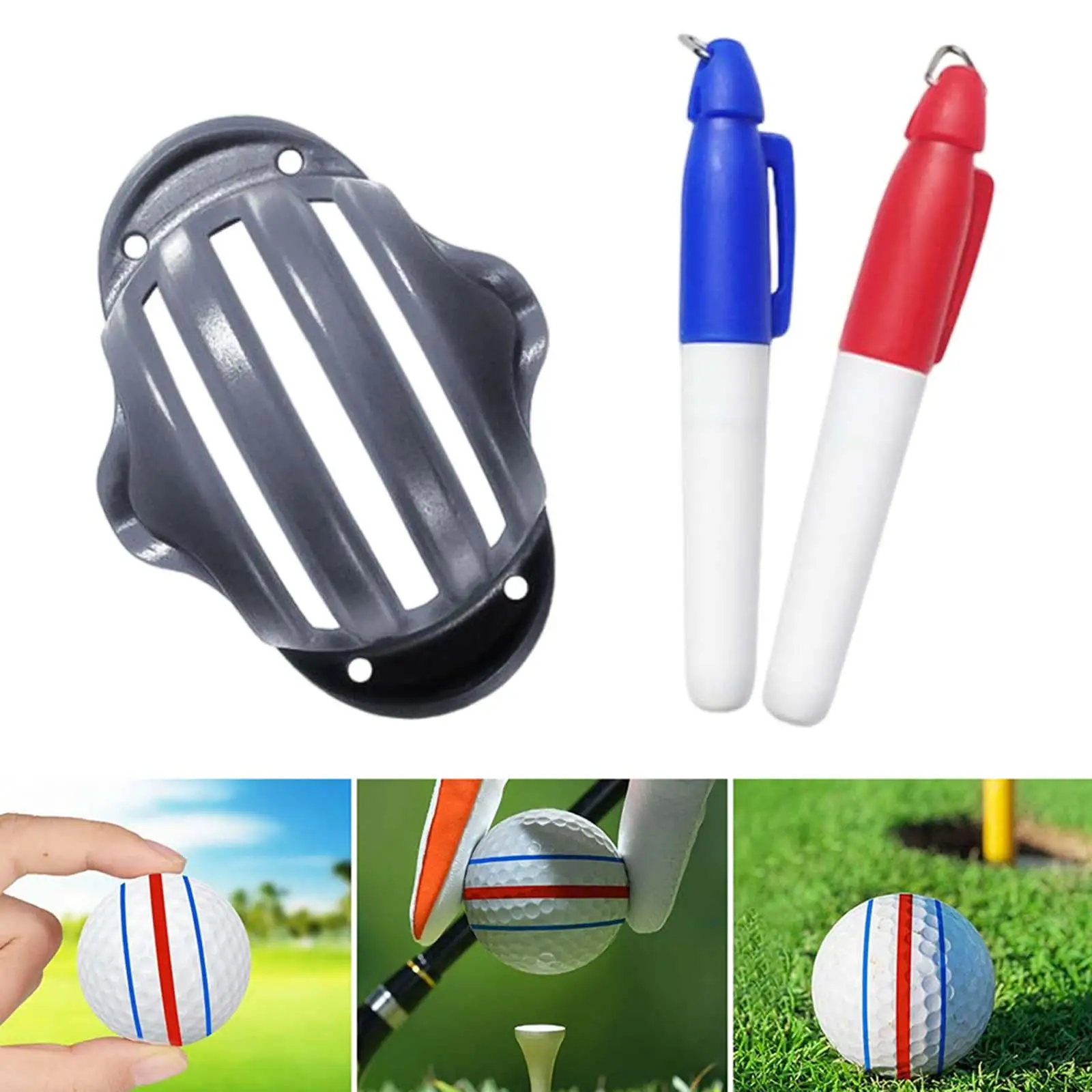 Golf Ball Liner Marker Pen Template Alignment Marks Tool Putting Positioning Aids Outdoor Sport Tool for Golfer