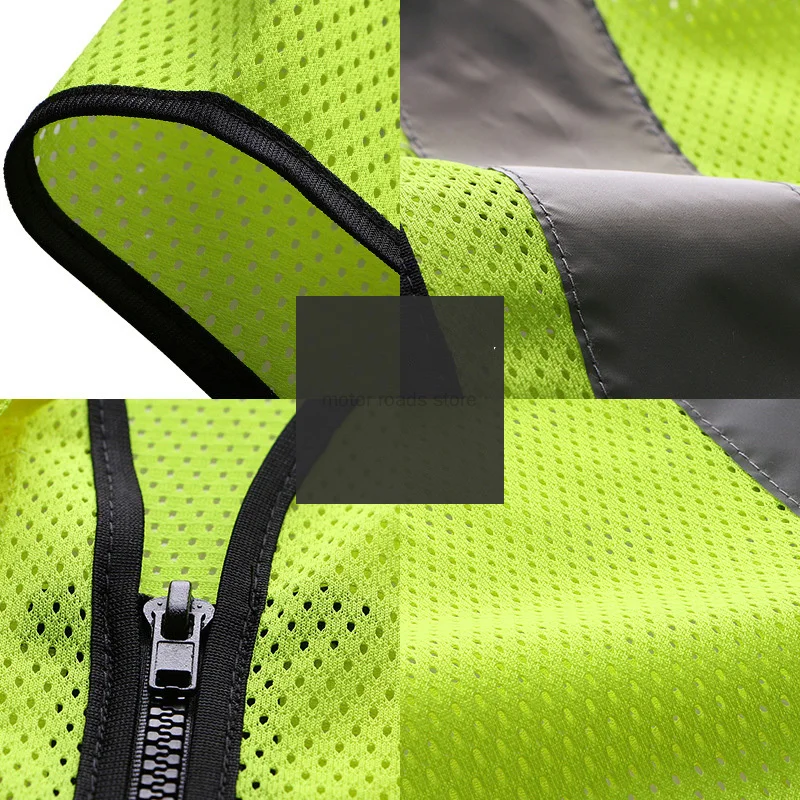 Mesh Safety Vest for Men Reflective Vest Motorcycle Multi Pockets Construction Orange Black Safety Standards reflective safety vest reflective safety jacket