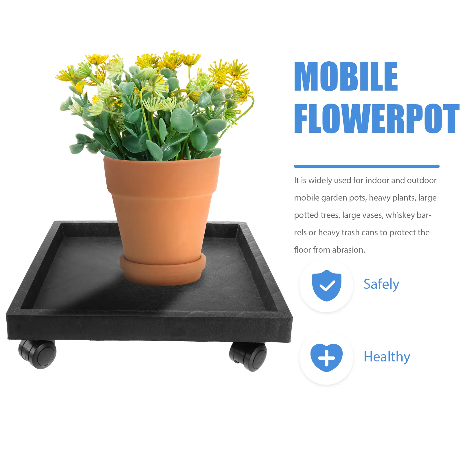 

Eringogo Square Plant Caddy 14 Flower Pot Mover Lockable Wheels Heavy Duty Metal Plant Stand Plant Pot Pallet Dolly