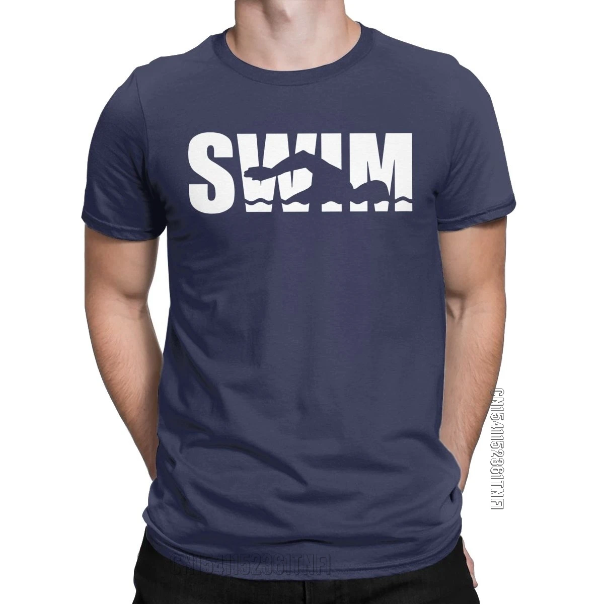 

Swim Swimmin Water Sports T-Shirt Men Novelty Cotton Tees Round Neck Classic Short Sleeve T Shirt Original Clothing