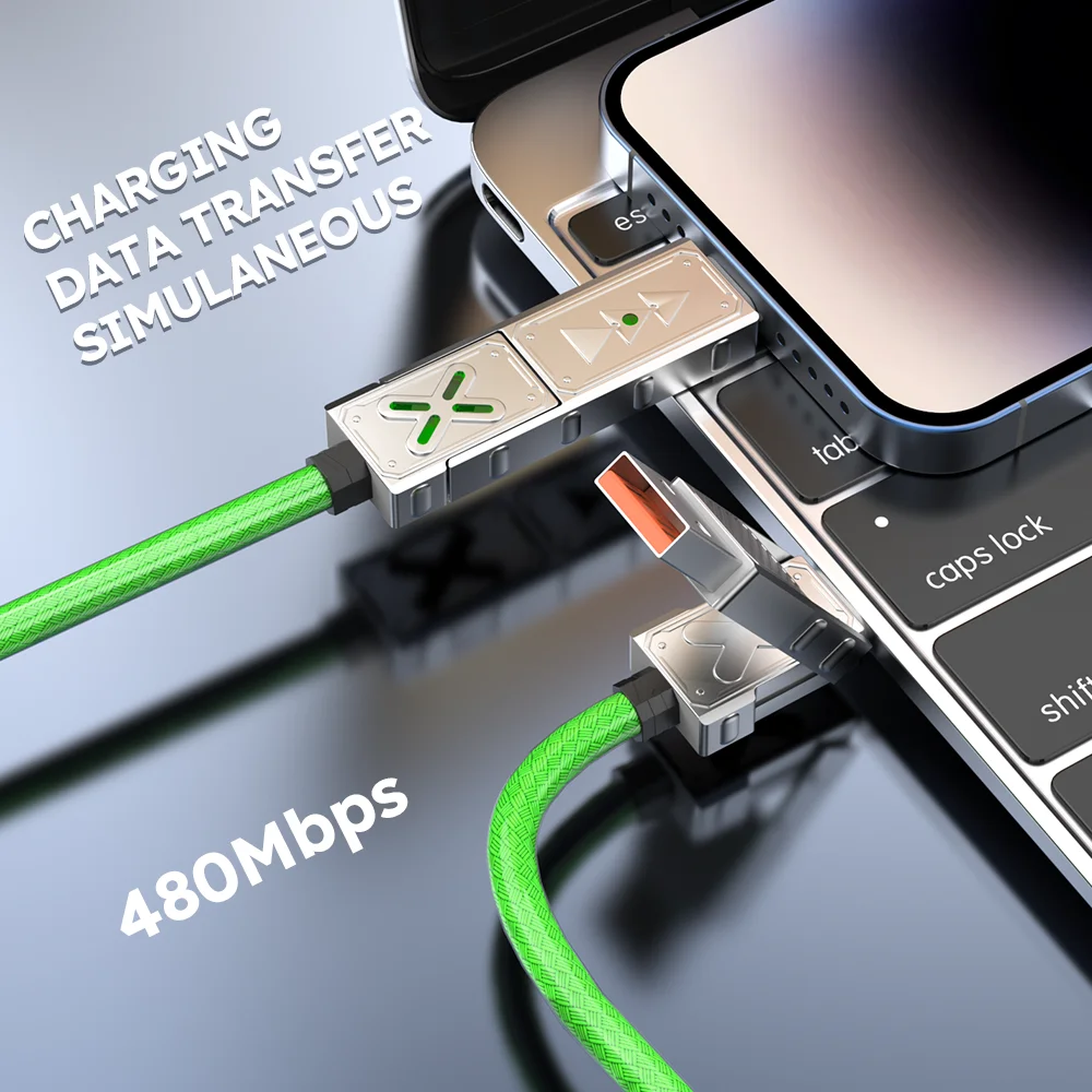 4 In 1 Fast Charging Cable With Zinc Alloy Connectors Usb A/c To Lightning/type C  For Iphone/ipad/android/laptops, Alina Gadgets