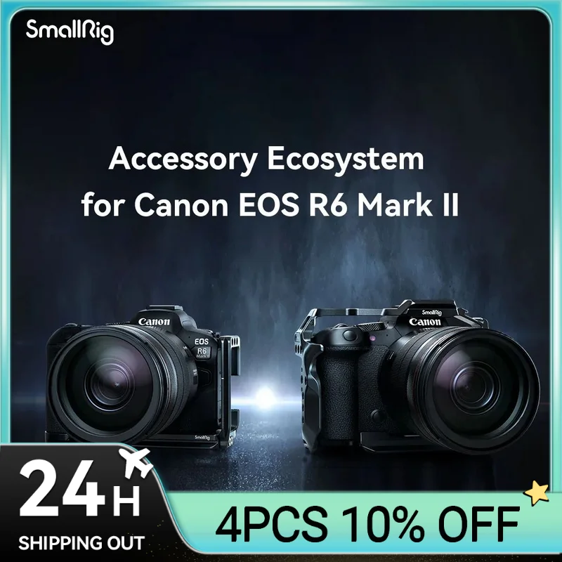 Gabbia Smallrig Per Canon Eos R6 Mark Ii, Staffa A L Per Canon Eos R6 Mark Ii / R5/ R5 C/ R6 Piastra Di Montaggio A Forma Di L A Sgancio Rapido 4159