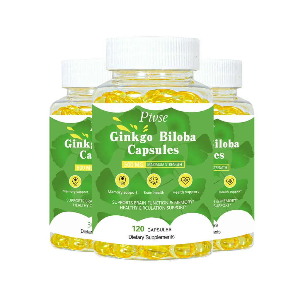 

Organic Ginkgo Biloba Extra Capsules, Non-GMO, Gluten Free Dietary Supplemnt 120 Vegetarian Capsules For Men and Women