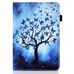Premium Kids Protective Case for Galaxy Tab A8 2021 - Magnetic Wallet TPU Cover with Fun Print Design, 10.5 Inch (Butterfly tree)
